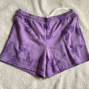 Purple tye dye shorts